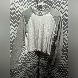 Brand new Classic Raglan Long Sleeve Tee - White & Light Gray